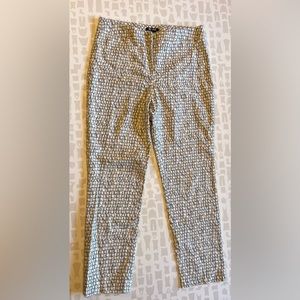 Nic + Zoe Womens gray white cropped formal business pants size 8.